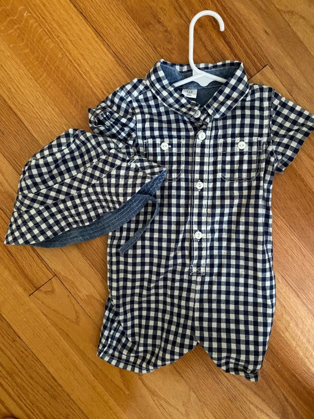 Gap Baby Gingham Bodysuit and Hat
